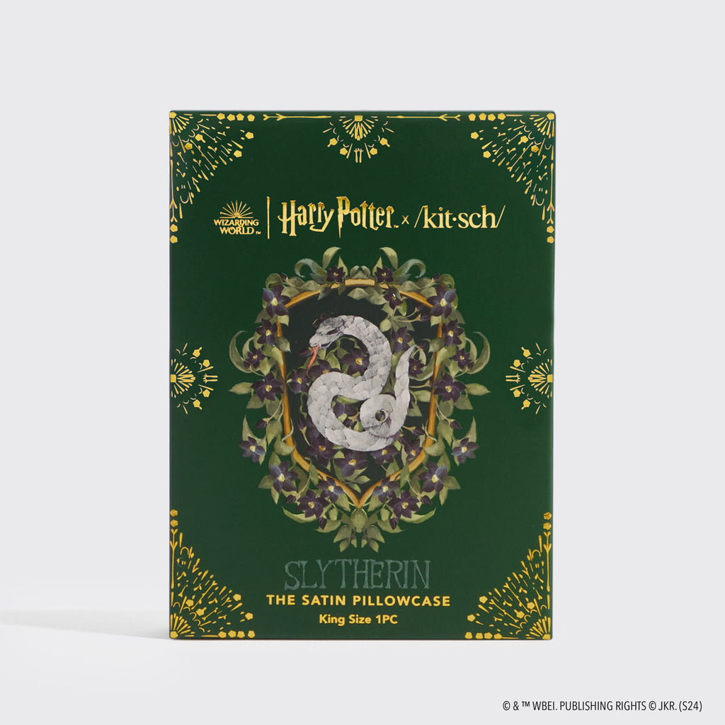 Kitsch x Harry Potter Satin Pillowcase in Slytherin - King