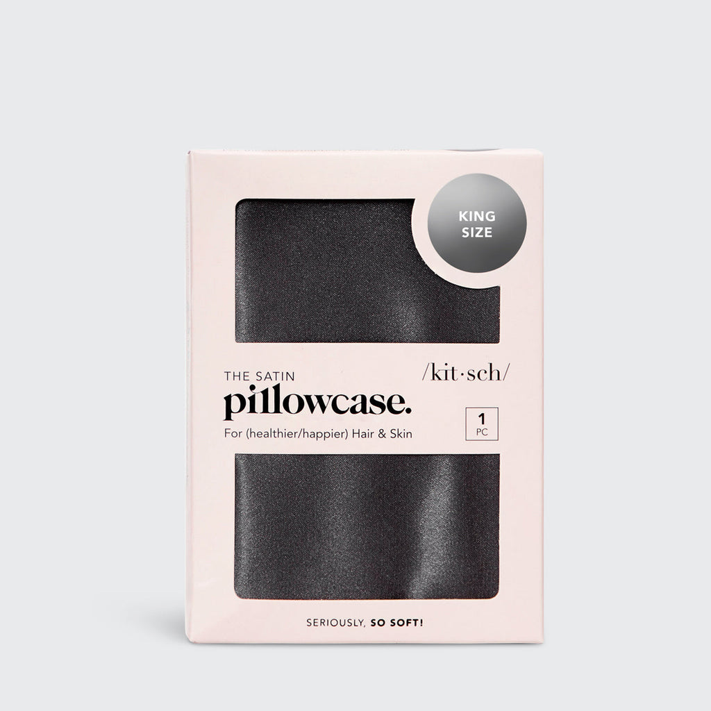 Satin Pillowcase in Charcoal 2 Pack - King