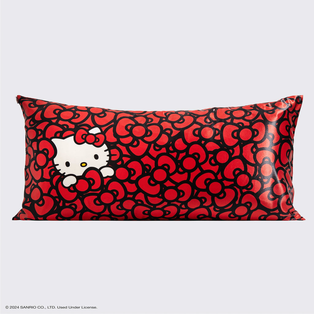 Kitsch x Hello Kitty Satin Pillowcase in Kitty Bathes in a Sea of Bows - King