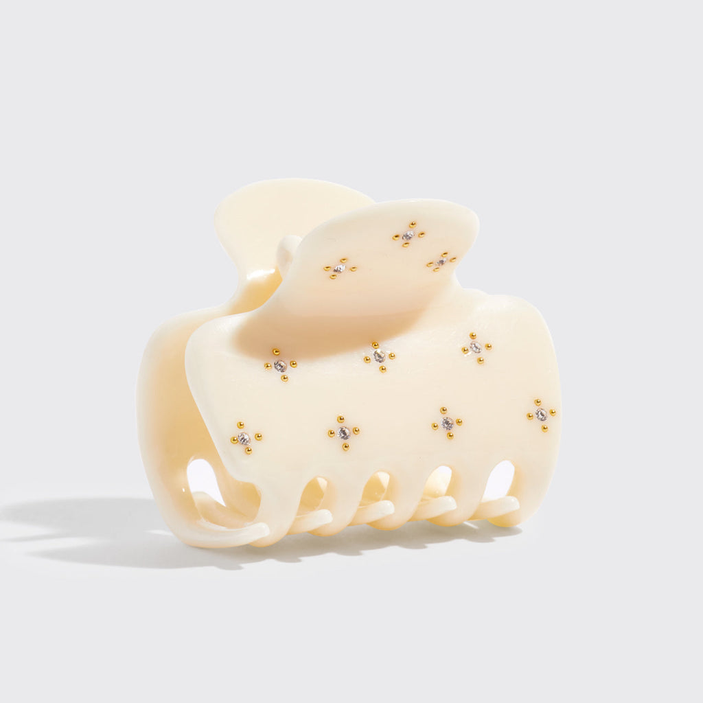 Ivory Rhinestone Cloud Claw Clip