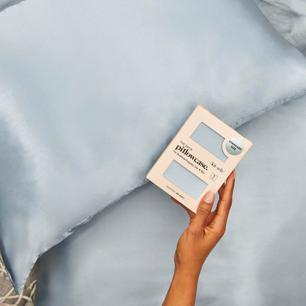 Satin Pillowcase in Haze Blue 4 Pack - King