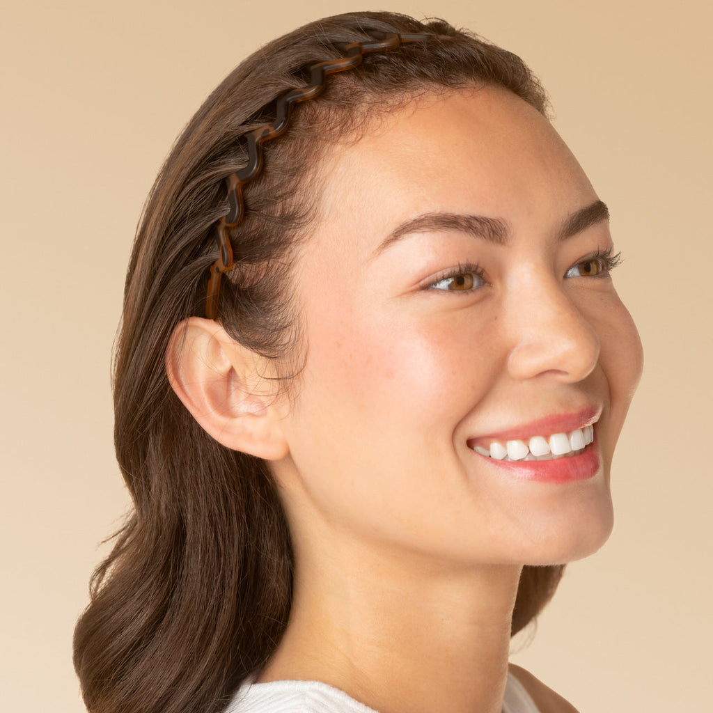 Zig Zag Headband 2pc- Black & Tort
