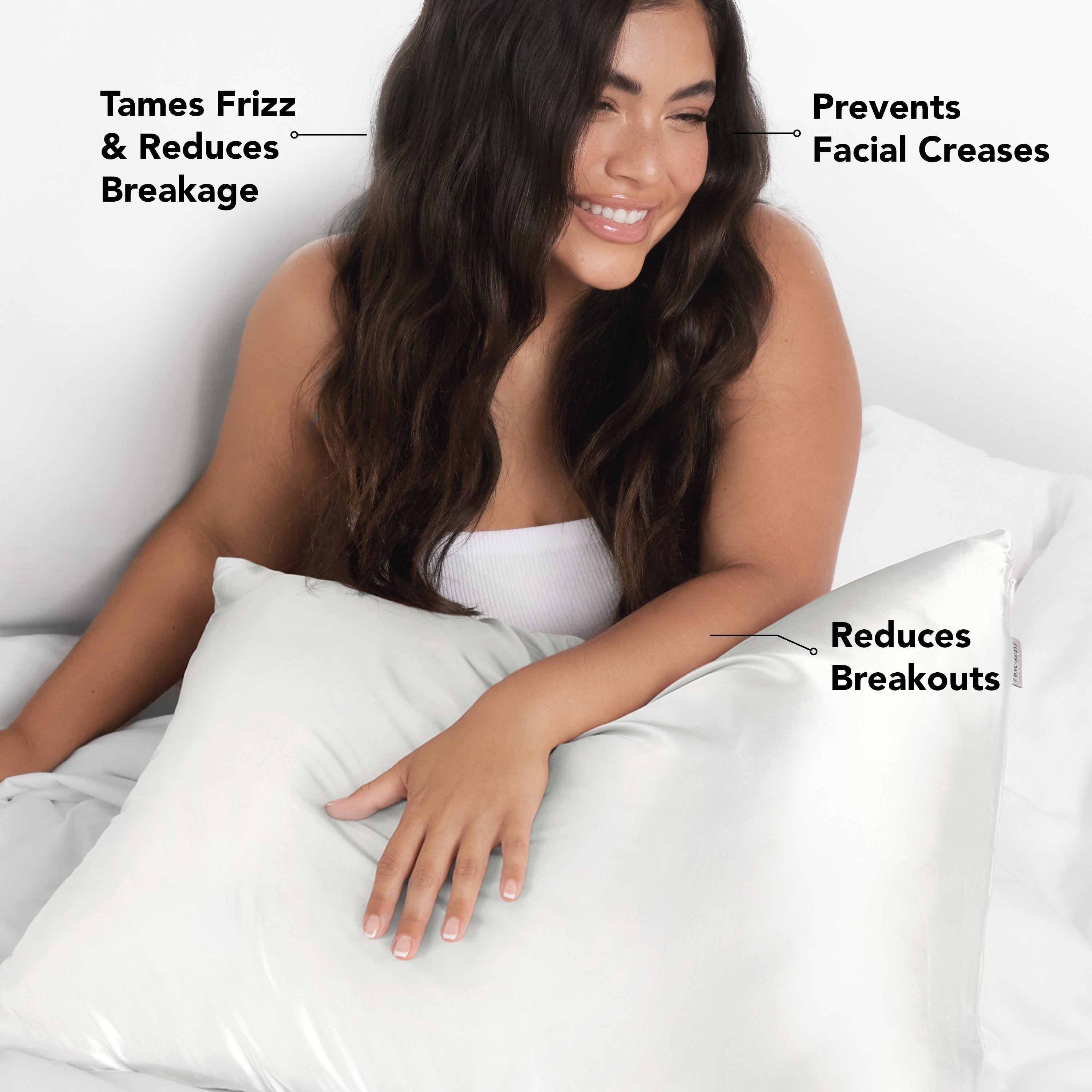 Satin Pillowcase in Ivory 2 Pack - King